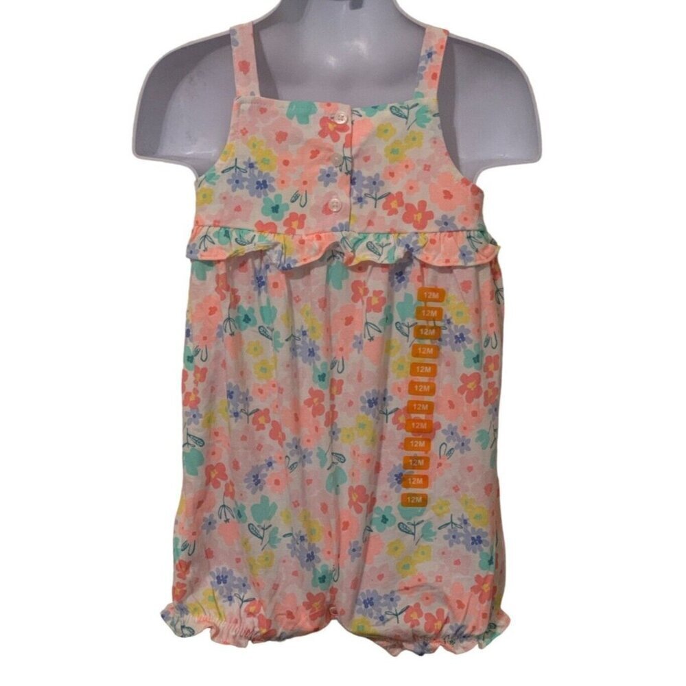 Carters Baby Girls Floral Pull On Shorts Romper Size 12M Multicolor 2 Items - Picture 5 of 16